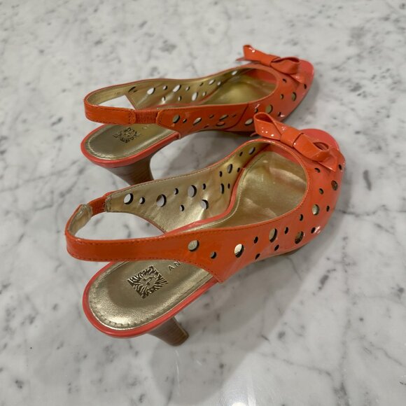Anne Klein Pastora Patent Leather Peep-toe Heels - Size 7.5 - Picture 4 of 5